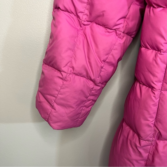 Lands End Girls Pink Goose Down Puffer Jacket Long Parka Winter Coat Size L (14) - Picture 3 of 11